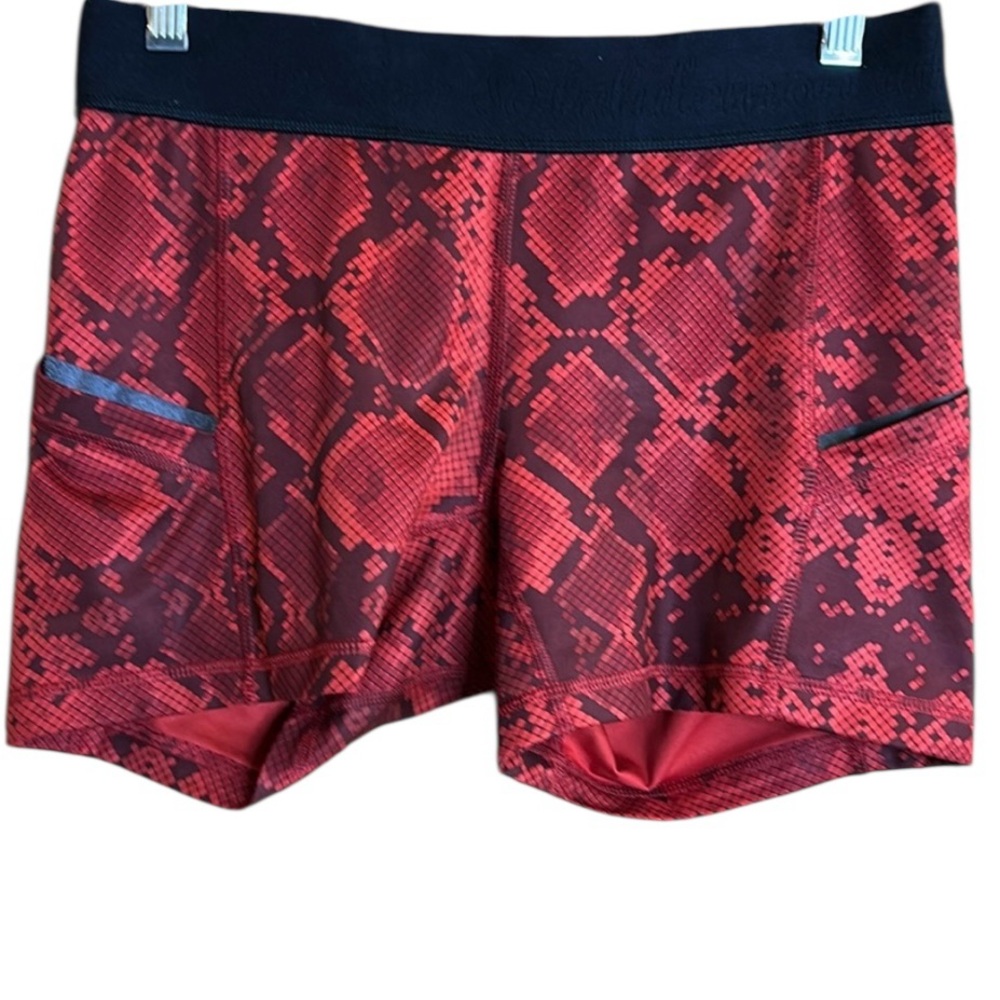 Lululemon What The Sport Shorts Red Reptile Print